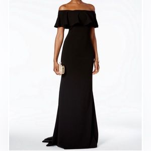 Black off the shoulder gown